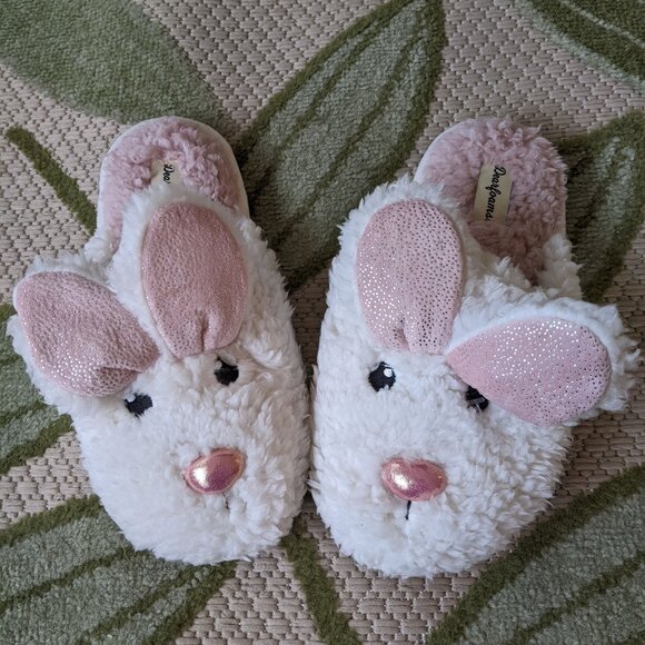 Dearfoams Bunny Slippers, NEW,  Women's Size M (7-8) - Picture 2 of 5